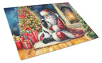 Japanese Chin and Santa Claus Glass Cutting Board