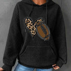Women's Long-sleeved Hooded Waffle Sweater
