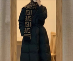 Korean Style Thick Black Cotton-padded Parka Coat