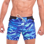 Men's Gray Camo Swim Trunks