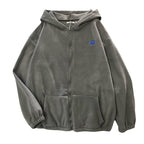 Embroidered Cartoon Zipper Sweater Coat