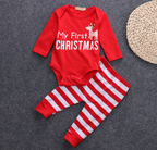 Children's Christmas Romper Set with Long Pants & Sleeves