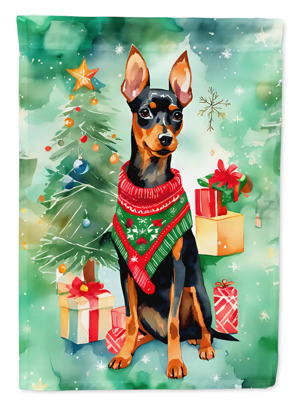 Miniature Pinscher Christmas Garden Flag