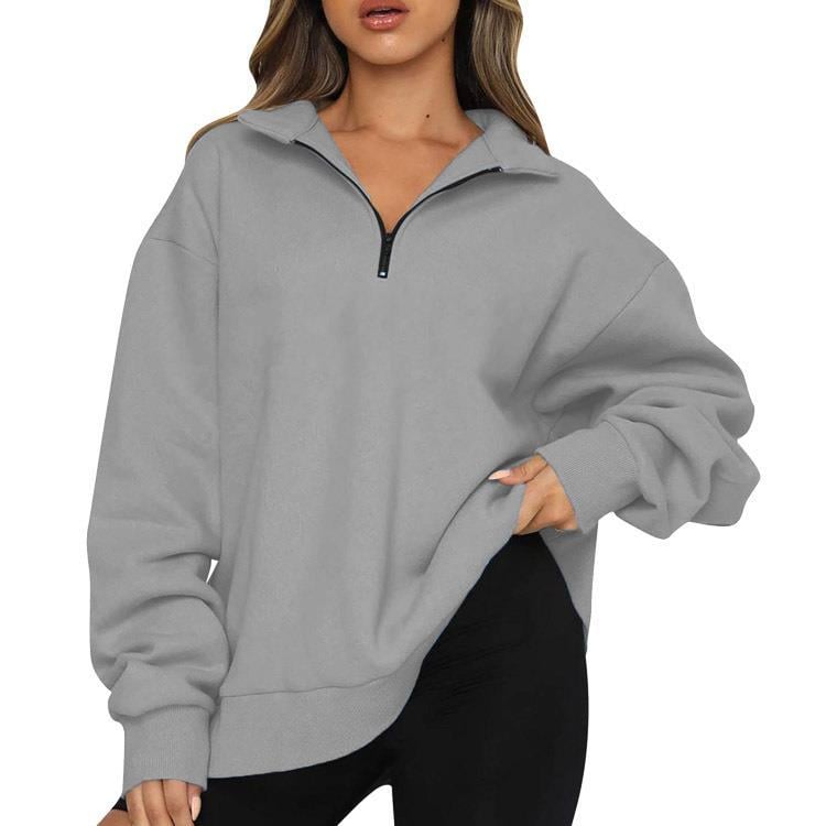 Casual Half-Zipper Pullover Top | Streetwear