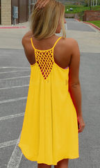 Sleeveless Strap Dress with Grid Pattern for Spring/Summer