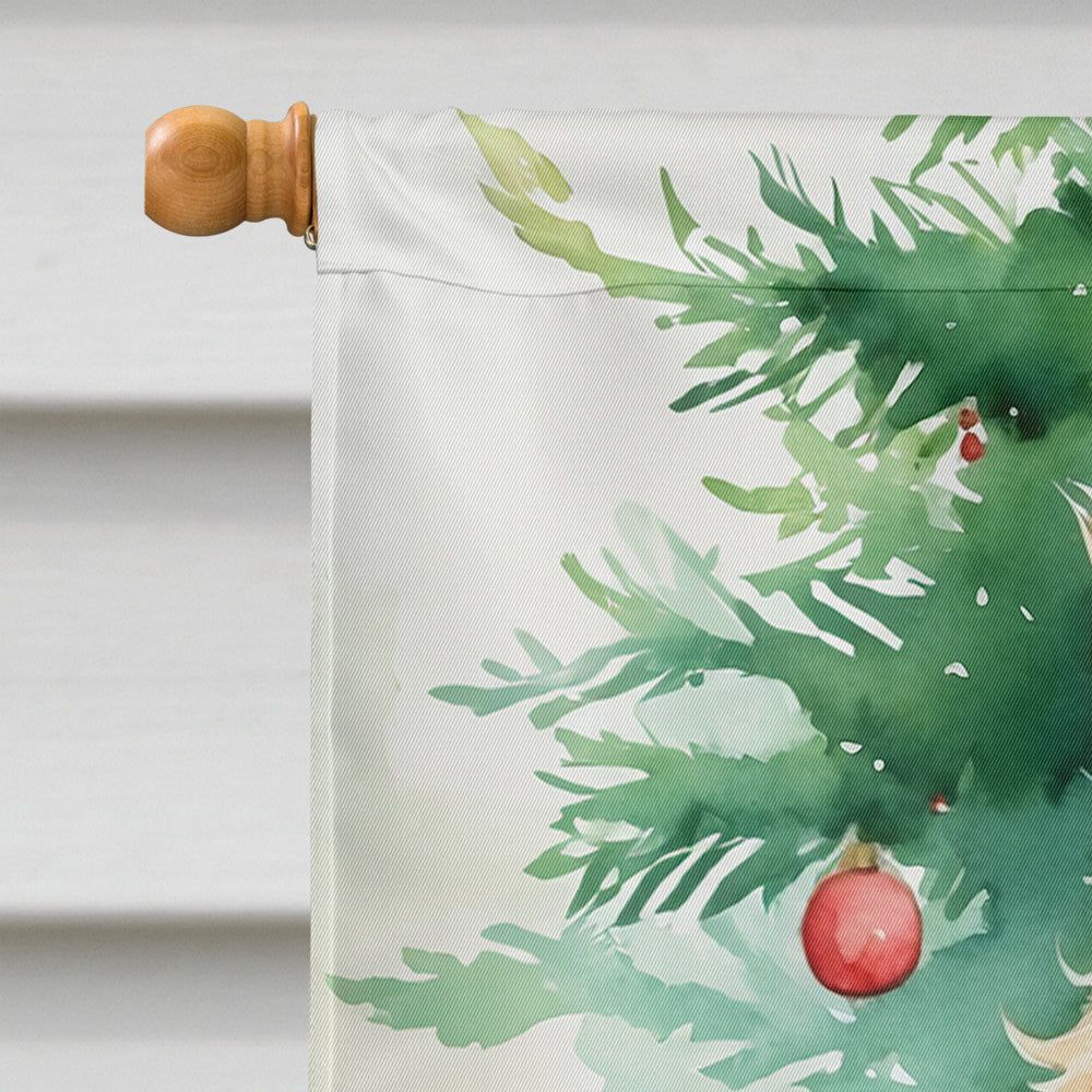 Skookum Cat By the Christmas Tree House Flag