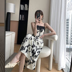 Floral Print Maxi Dress with Spaghetti Straps