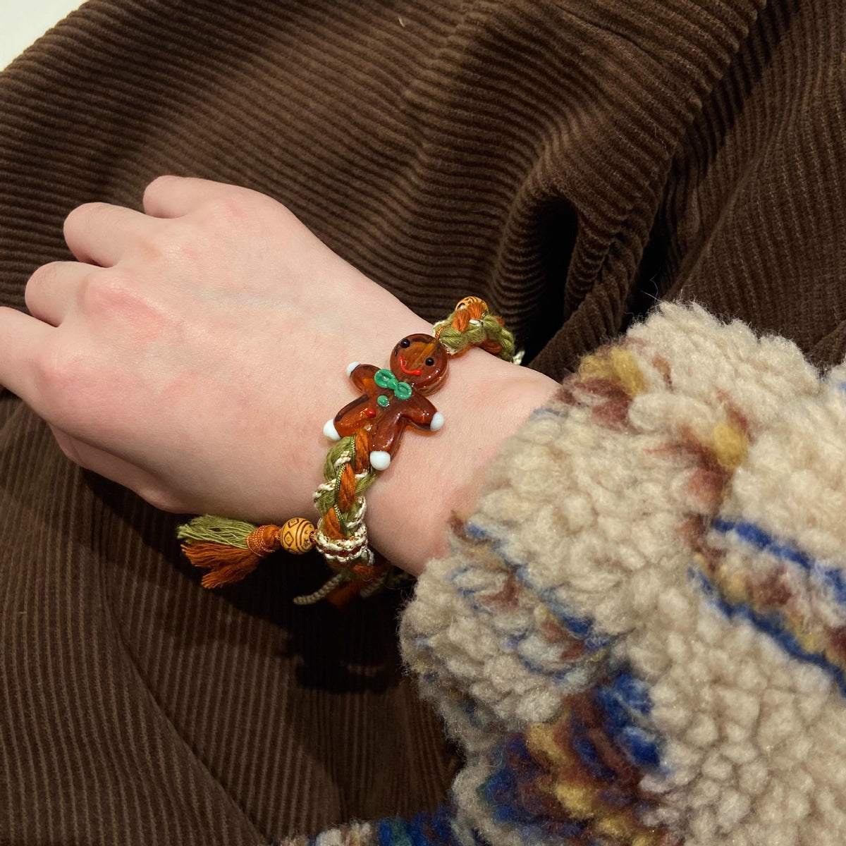 Gingerbread Man Christmas Bracelet - Unique Design