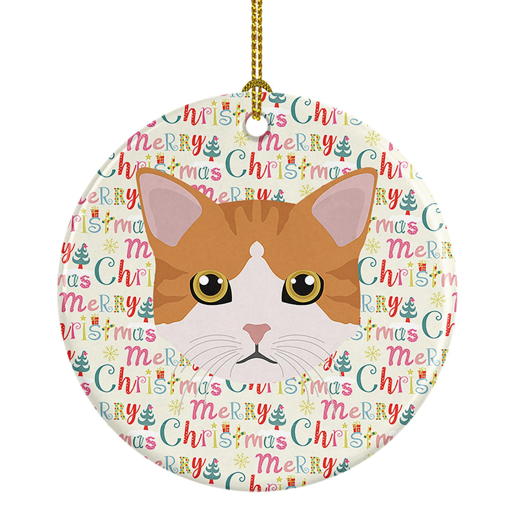 European Shorthair Cat Christmas Ceramic Ornament