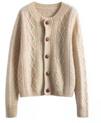 Thick 100% Pure Wool Women's Cardigan Sweater