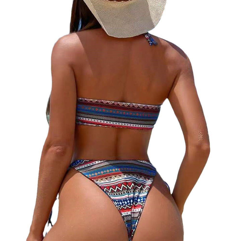 2024 New Geometric Print Women's Bikini Swimsuit