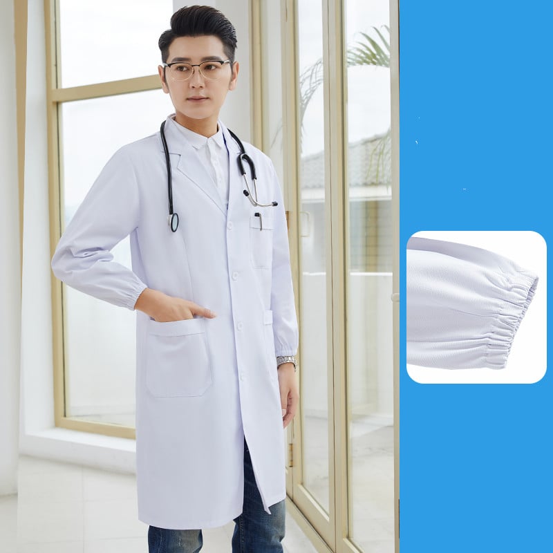 White Long Sleeve Coat for Tattoo Artist Uniform