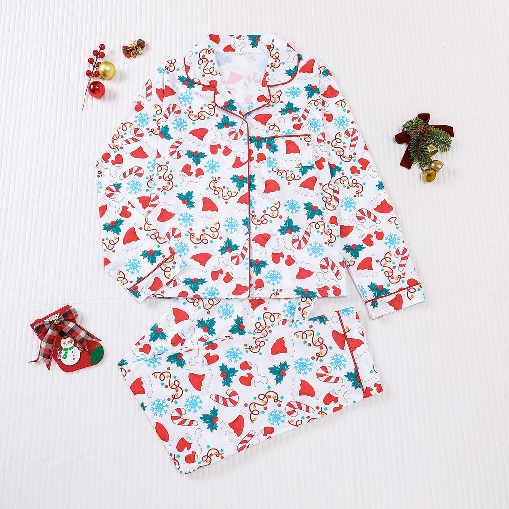 Women's Christmas Print Long Sleeve Pajama Set