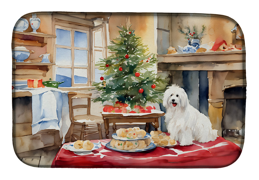 Coton De Tulear Christmas Cookies Dish Drying Mat