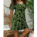 Summer Floral Dress for Women - Short Sleeve & Plus Size