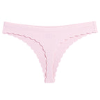 Pure Color Seamless Ice Silk Low-Waist Thong Underwear