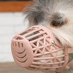 Breathable Basket Dog Muzzle, Adjustable Anti-Bite Anti-Bark Soft Plastic Grid Mouth Cover, Comfortable Muzzle for Small to Large Dogs