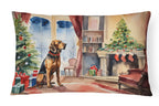 Bloodhound Cozy Christmas Throw Pillow