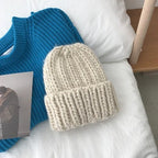 Cute Thickened Wool Hat in Sweet Candy Colors for Women | Embroidered Cap