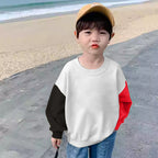 Autumn Girls' Hip-Hop Color Block Printed Sweater
