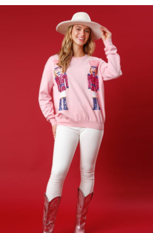 Women's Christmas Sequined Round Neck Sweater