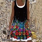 Floral Casual Milk Silk Two-Piece Dress for Women