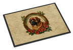 Leonberger Christmas Flowers Doormat