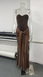 Sequin Tube Top Party Evening Dress