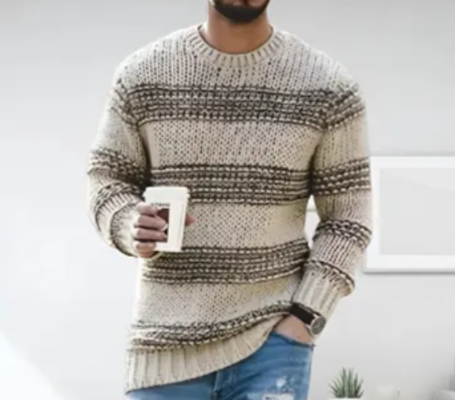 Men's Striped Knit Pullover | Streetwear