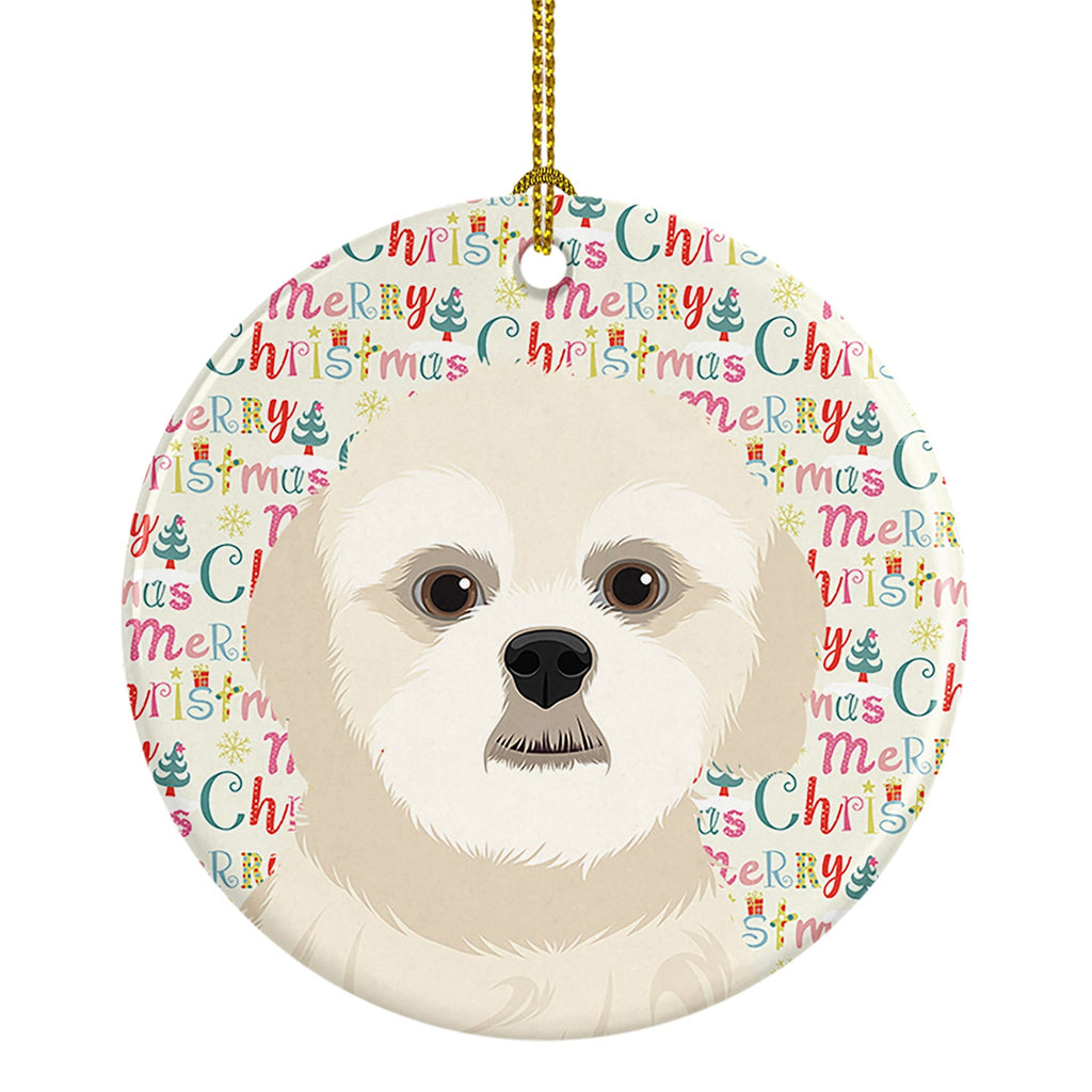 Shih-Tzu Gold #3 Christmas Ceramic Ornament