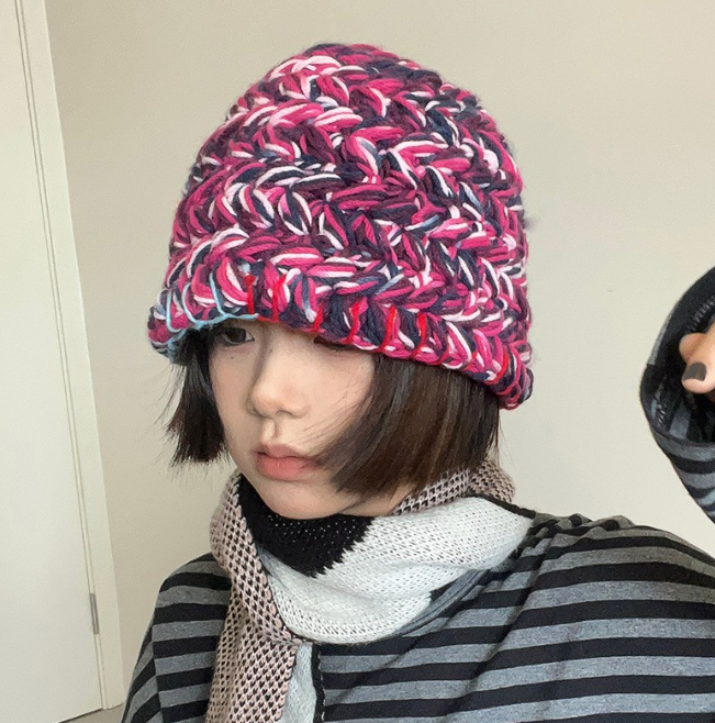 Compact Colorful Wool Hat | Embroidered Cap
