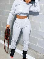 Pure Color Outdoor Versatile Sweater Set