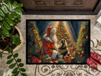 Finnish Spitz and Santa Claus Doormat