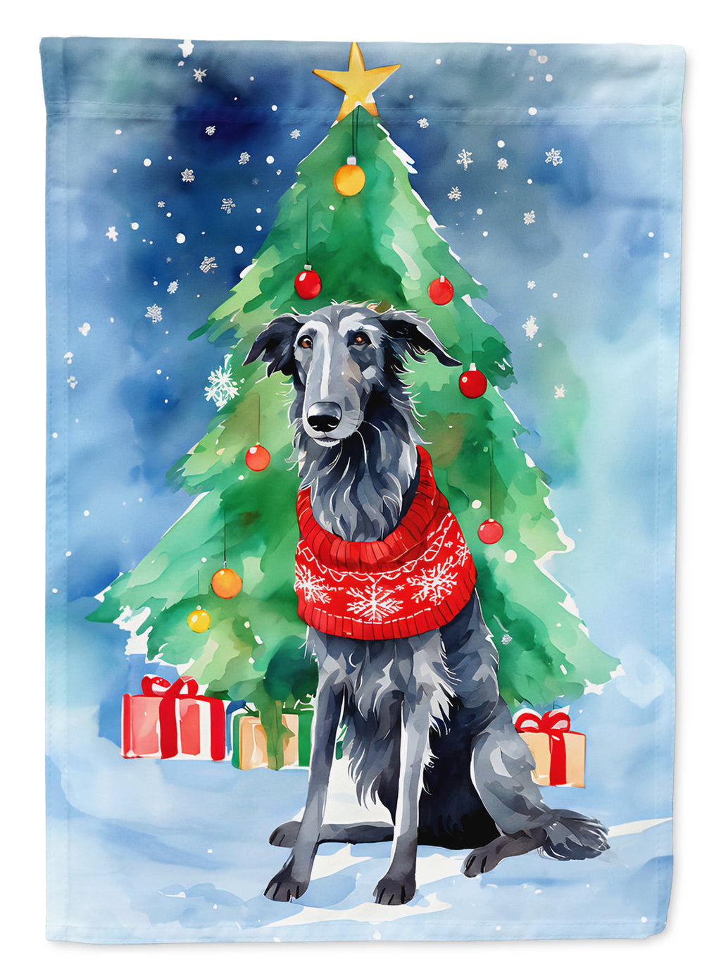 Scottish Deerhound Christmas Garden Flag