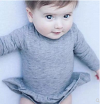 INS Baby Cotton Long Sleeve Bodysuit with Skirt