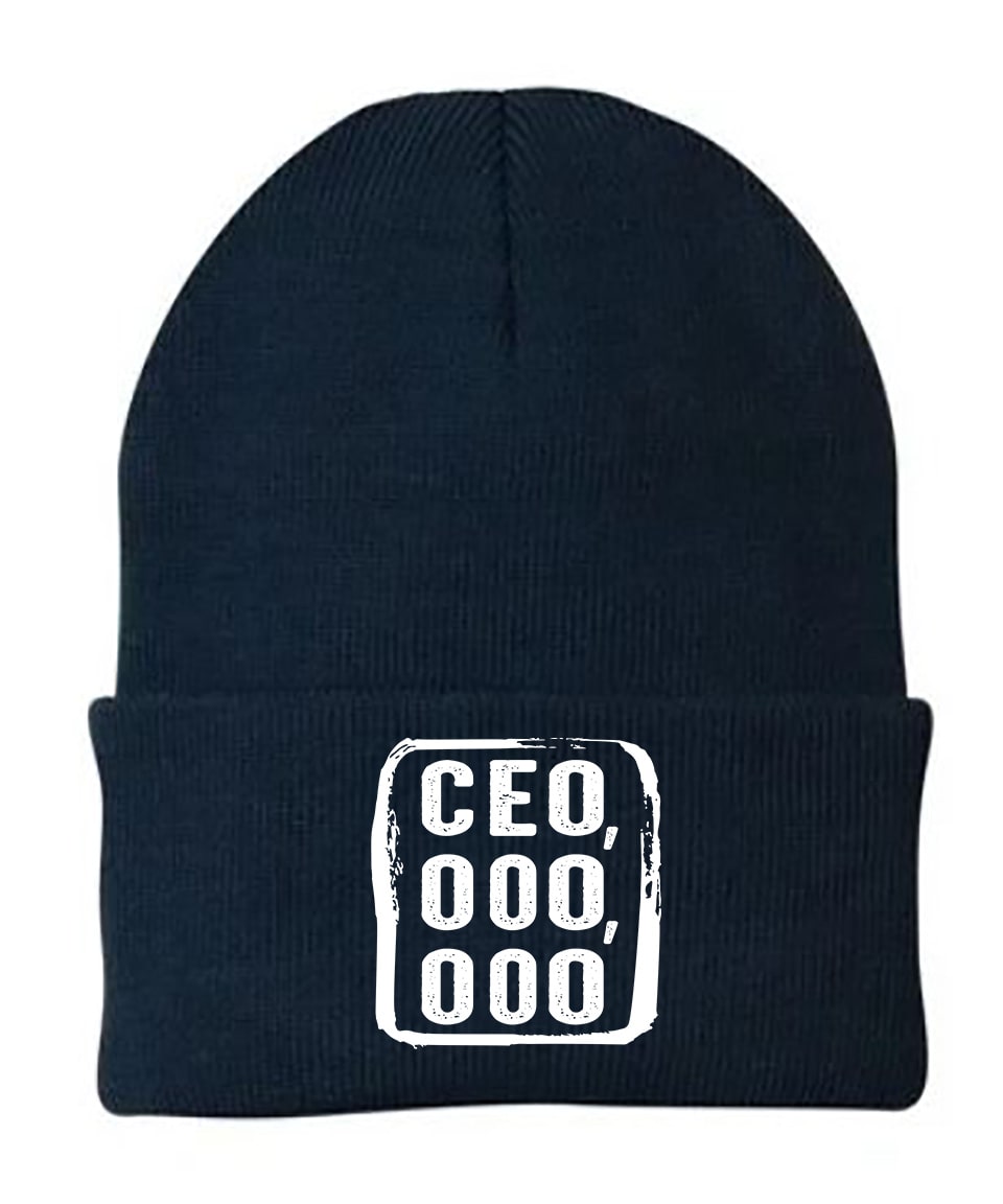 CEO,000,000 Embroidered Beanie Hat | Embroidered Cap