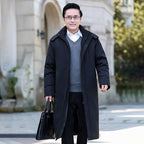 Men's Long Cashmere Cotton Padded Jacket Above Knee
