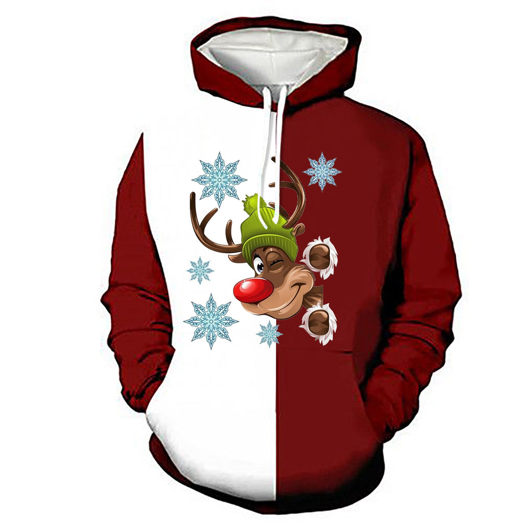 Color Block Hooded Plus Velvet Padded Sweatshirt | Streetwear