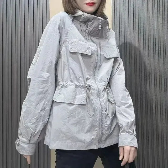 Deeptown Vintage Women's Oversize Windbreaker Jacket