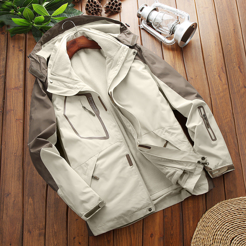 Men's Waterproof 3 in 1 Fleece Lined Outdoor Jacket