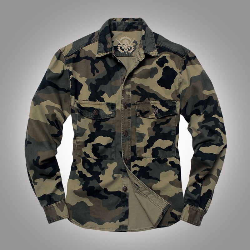 Camouflage Long-Sleeved Tooling Military Jacket