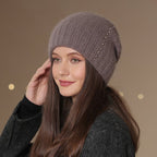 Double-Layer Knitted Wool Warm Fashion Hat | Embroidered Cap