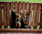 Belgian Sheepdog and Santa Claus Throw Pillow