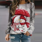 Snowman Printed Crew Neck Sweatshirt (Europe & America) | Streetwear