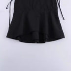 Satin Bustier Peplum Cami Top