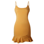 Summer Sexy Backless Pleated Dress with Straps