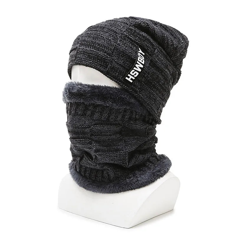 Hat Men's Winter Fleece Lined Padded Warm Keeping Woolen Knitted Hat | Embroidered Cap