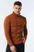 Men's Casual High-neck Striped Warm Sweater