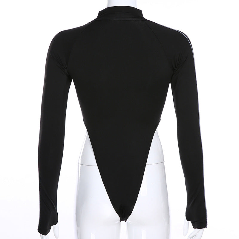 Spring 2020 Women's Slim Reflective Letter Bodysuit