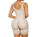 Mesh Chest Compression Zipper Corset Bodysuit